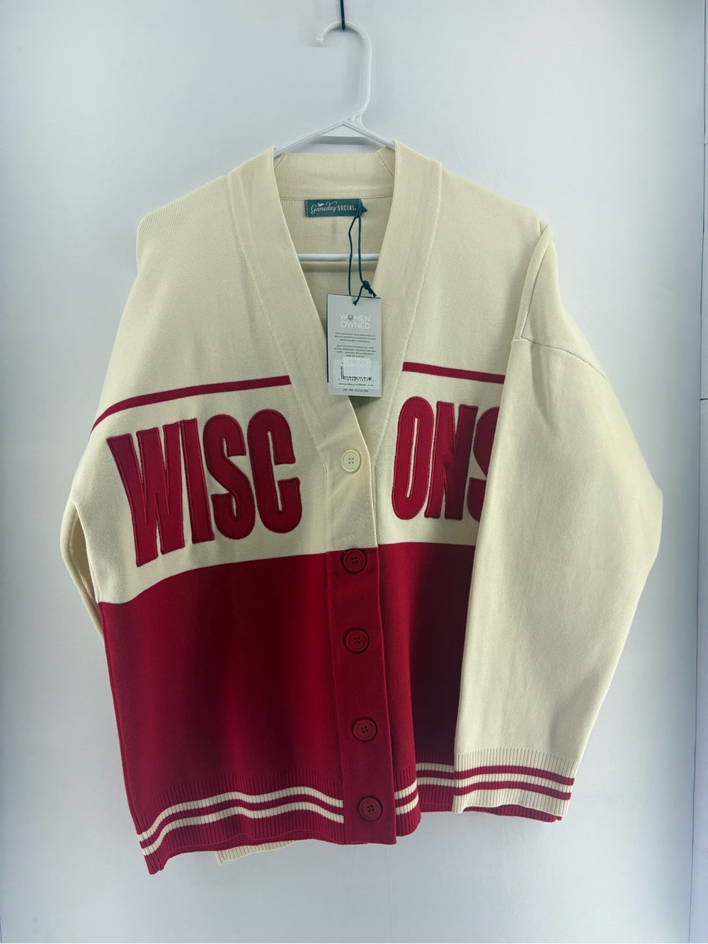 Wisconsin Badgers varsity letterman sweater. Women’s size L